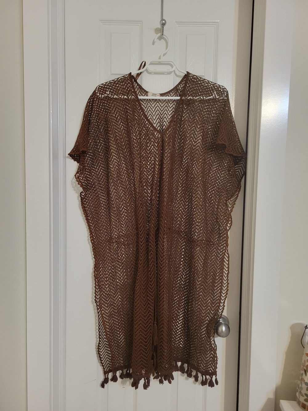 Ardene Brown Crochet Cover-Up Tunic